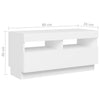 Valkoinen tv-taso led-valoilla Vernil 180x35x40cm