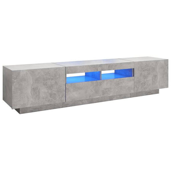 TV-Unterschrank Betonoptik mit LED-Beleuchtung Vernil 180x35x40cm
