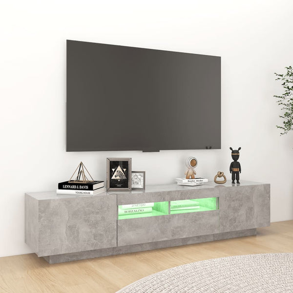 TV-Unterschrank Betonoptik mit LED-Beleuchtung Vernil 180x35x40cm