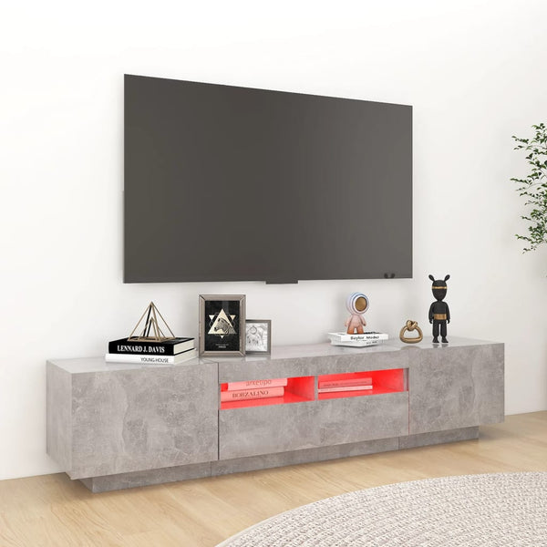 TV-Unterschrank Betonoptik mit LED-Beleuchtung Vernil 180x35x40cm