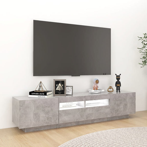 TV-Unterschrank Betonoptik mit LED-Beleuchtung Vernil 180x35x40cm