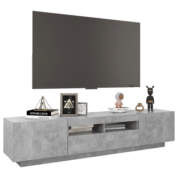 TV-Unterschrank Betonoptik mit LED-Beleuchtung Vernil 180x35x40cm