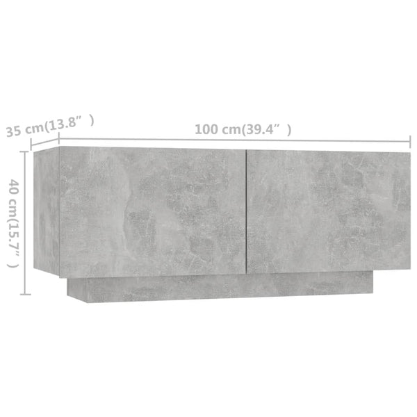 TV-Unterschrank Betonoptik mit LED-Beleuchtung Vernil 180x35x40cm