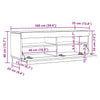 Valkoinen tv-taso led-valoilla Cipria 200x35x40cm