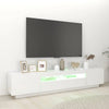 Valkoinen tv-taso led-valoilla Cipria 200x35x40cm