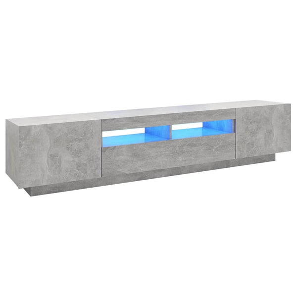 TV-Unterschrank Betonoptik mit LED-Beleuchtung Cipria 200x35x40cm
