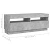 TV-Unterschrank Betonoptik mit LED-Beleuchtung Cipria 200x35x40cm
