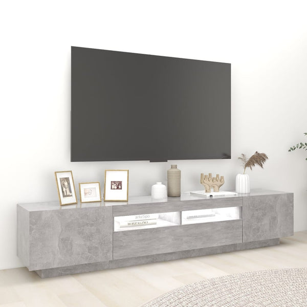 TV-Unterschrank Betonoptik mit LED-Beleuchtung Cipria 200x35x40cm
