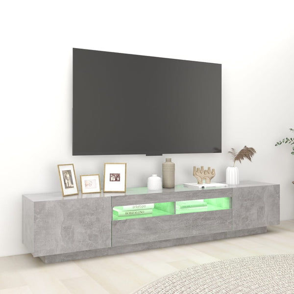 TV-Unterschrank Betonoptik mit LED-Beleuchtung Cipria 200x35x40cm