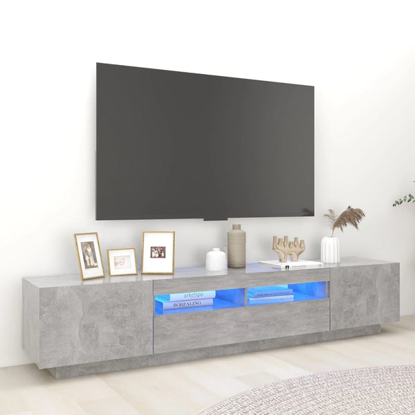 TV-Unterschrank Betonoptik mit LED-Beleuchtung Cipria 200x35x40cm