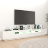 Weißer TV-Ständer mit LED-Beleuchtung Tanvuia 260x35x40cm