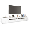 Weißer TV-Ständer mit LED-Beleuchtung Tanvuia 260x35x40cm