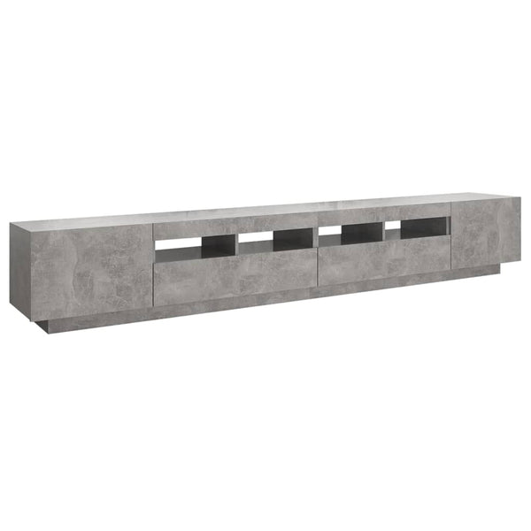 TV-Lowboard aus Beton-Grau mit LED-Beleuchtung Tanvuia 260x35x40cm