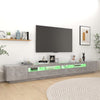 Betongraues TV-Board Zaniyah mit LED-Beleuchtung 300x35x40cm