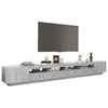 Betongraues TV-Board Zaniyah mit LED-Beleuchtung 300x35x40cm