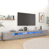 Betongraues TV-Board Zaniyah mit LED-Beleuchtung 300x35x40cm