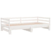 Weißes Tagesbett Ausziehbett Virgi 90x200cm (Kiefer 2x)