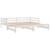 Weißes Tagesbett Ausziehbett Virgi 90x200cm (Kiefer 2x)