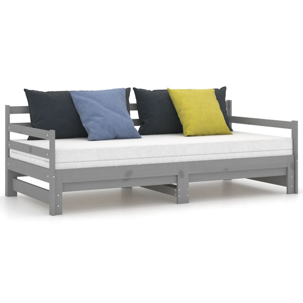 Graues ausziehbares Tagesbett Badilica 90x200cm (Kiefer 2x)