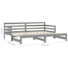 Graues ausziehbares Tagesbett Badilica 90x200cm (Kiefer 2x)
