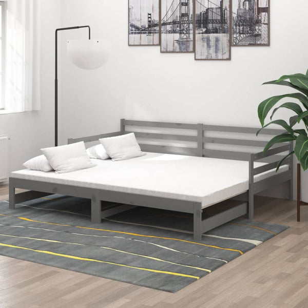 Graues ausziehbares Tagesbett Badilica 90x200cm (Kiefer 2x)
