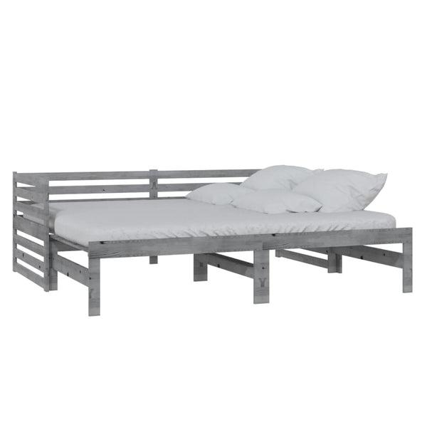 Graues Tagesbett ausziehbar Vinesiu 90x200cm (Kiefer 2x)