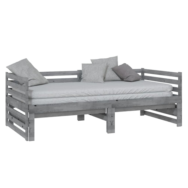 Graues Tagesbett ausziehbar Vinesiu 90x200cm (Kiefer 2x)