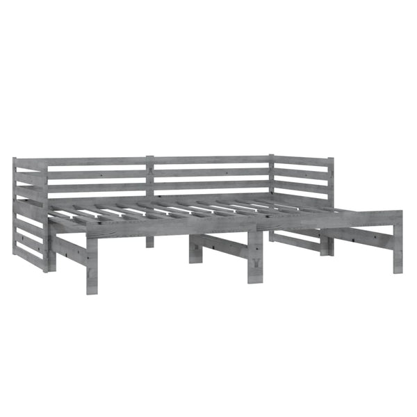 Graues Tagesbett ausziehbar Vinesiu 90x200cm (Kiefer 2x)