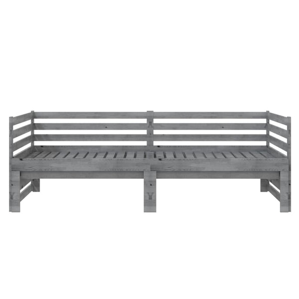 Graues Tagesbett ausziehbar Vinesiu 90x200cm (Kiefer 2x)