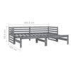 Graues Tagesbett ausziehbar Vinesiu 90x200cm (Kiefer 2x)