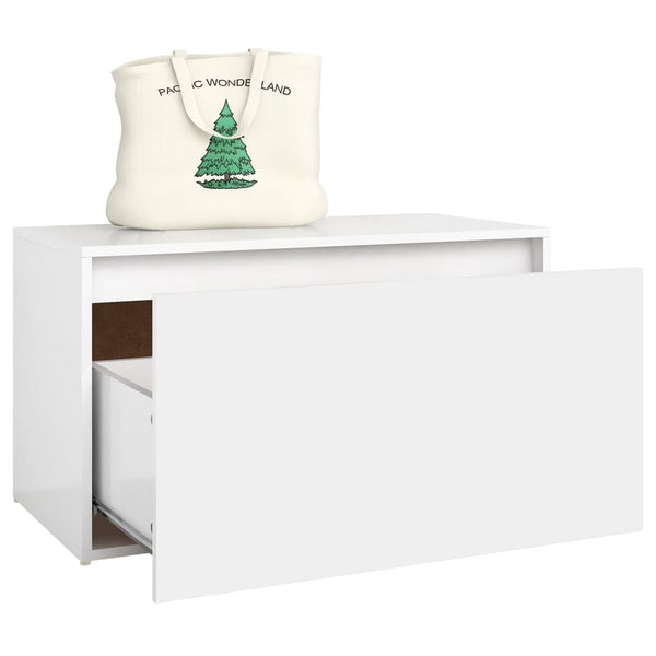 Weiße Flurbank Sextilia 80x40x45cm (Holz)