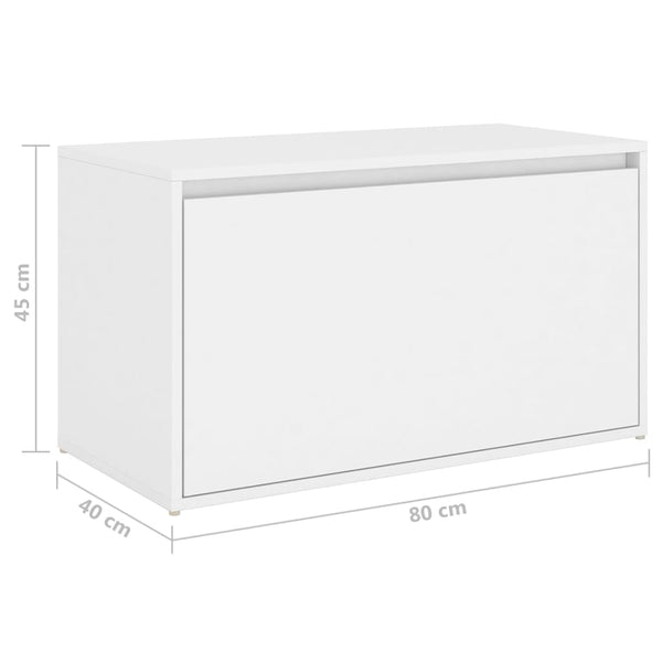 Weiße Flurbank Sextilia 80x40x45cm (Holz)