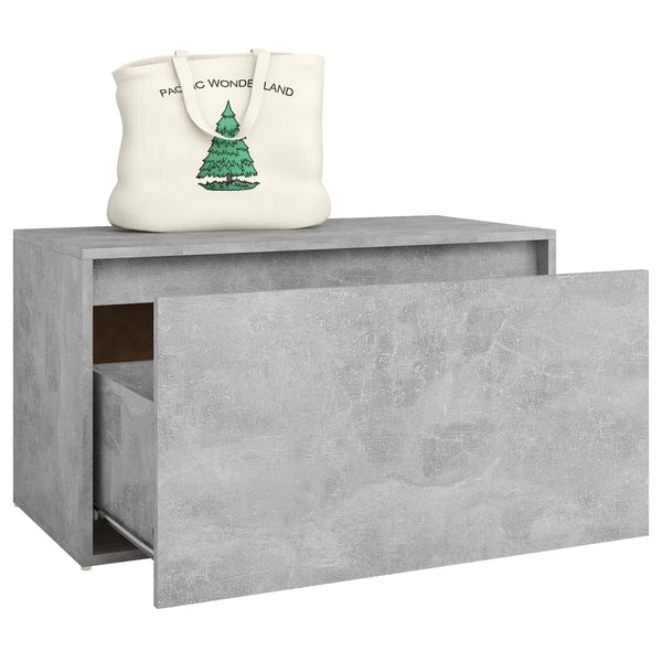 Betoninharmaa eteisen penkki Sextilia 80x40x45cm (puinen)
