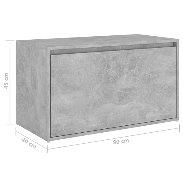 Betoninharmaa eteisen penkki Sextilia 80x40x45cm (puinen)