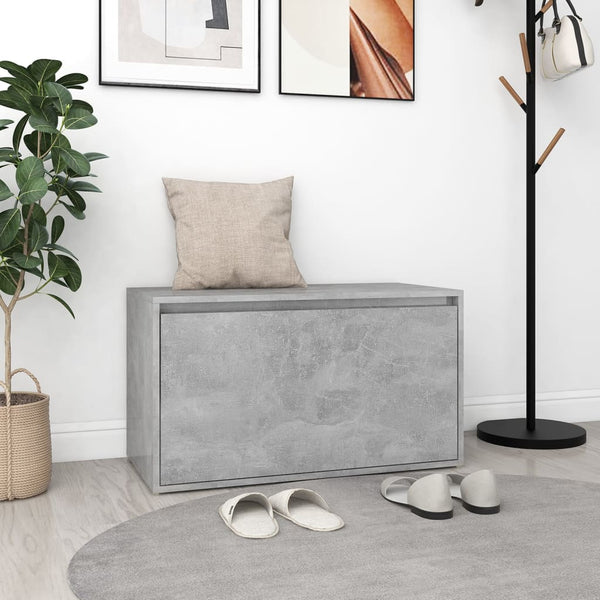 Betoninharmaa eteisen penkki Sextilia 80x40x45cm (puinen)