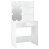 Schminktisch Flintoaca mit LED-Leuchten weiß 74,5x40x141cm