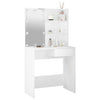 Schminktisch Flintoaca mit LED-Leuchten weiß 74,5x40x141cm