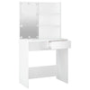 Schminktisch Flintoaca mit LED-Leuchten weiß 74,5x40x141cm