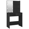 Schwarzer Schminktisch mit LED-Beleuchtung Flintoaca 74,5x40x141cm