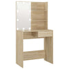 Sonoma-Eiche Schminktisch mit LED-Beleuchtung Flintoaca 74,5x40x141cm (Holz)