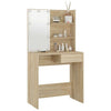 Sonoma-Eiche Schminktisch mit LED-Beleuchtung Flintoaca 74,5x40x141cm (Holz)