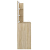 Sonoma-Eiche Schminktisch mit LED-Beleuchtung Flintoaca 74,5x40x141cm (Holz)