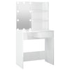 Flintoaca weißer Spiegeltisch mit LED-Leuchten 74,5x40x141cm