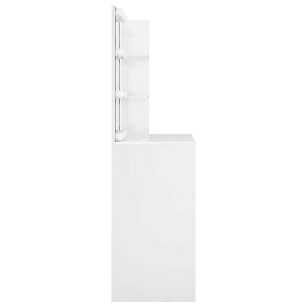 Flintoaca weißer Spiegeltisch mit LED-Leuchten 74,5x40x141cm