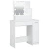 Weißer Schminktisch mit LED-Beleuchtung Gioni 86,5x35x136cm