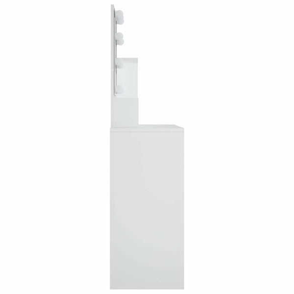 Weißer Schminktisch mit LED-Beleuchtung Gioni 86,5x35x136cm