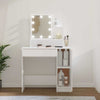 Weißer Schminktisch mit LED-Beleuchtung Gioni 86,5x35x136cm