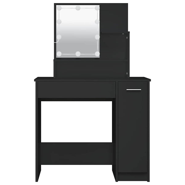 Schwarzer Schminktisch mit LED-Beleuchtung Gioni 86,5x35x136cm