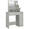 Betongrauer Schminktisch mit LED-Beleuchtung Gioni 86,5x35x136cm