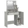 Betongrauer Schminktisch mit LED-Beleuchtung Gioni 86,5x35x136cm